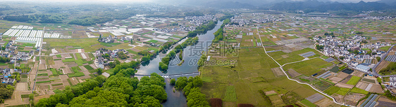 航拍安徽乡村田野图片