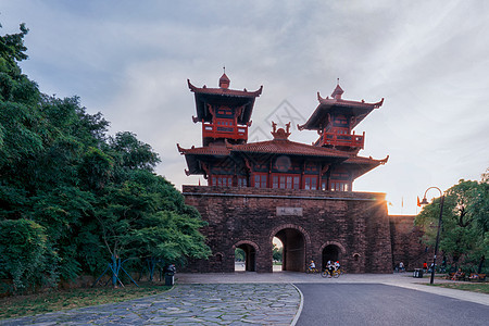 武汉地标建筑楚城门楼城墙高清图片素材