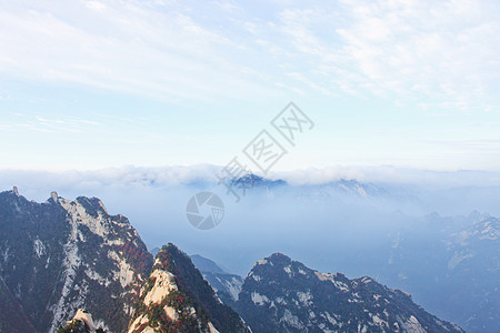 爬山西岳华山云海背景