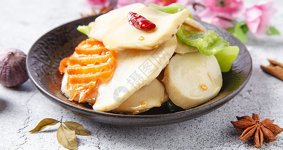 素食清炒杏鲍菇背景图片