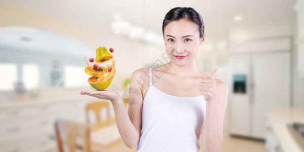 制作酸奶沙拉健康饮食设计图片