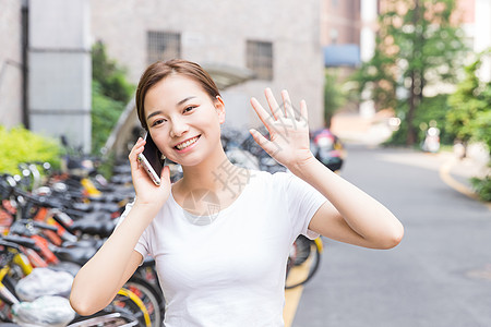 青春大学生打电话图片