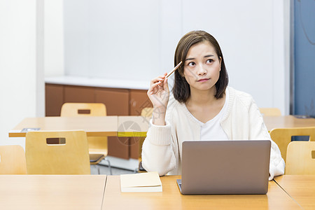 电脑学生大学生便利店思考背景