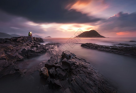 海边风景照魔幻盐州岛背景