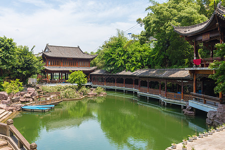 浙江平湖浙江温州五美景园背景