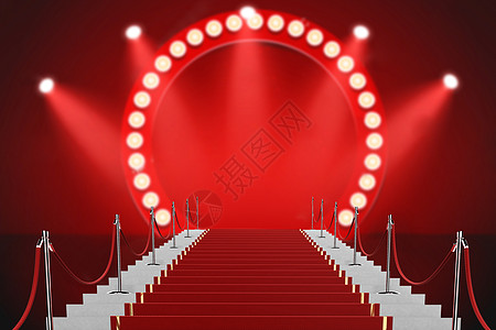 红地毯背景舞台灯光背景图高清图片