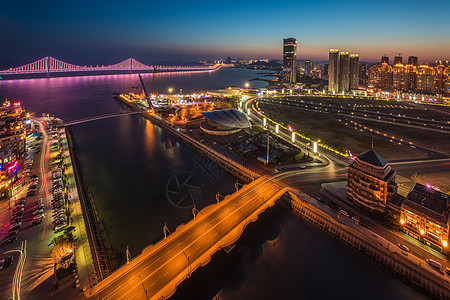 大连海景大连星海湾夜景背景