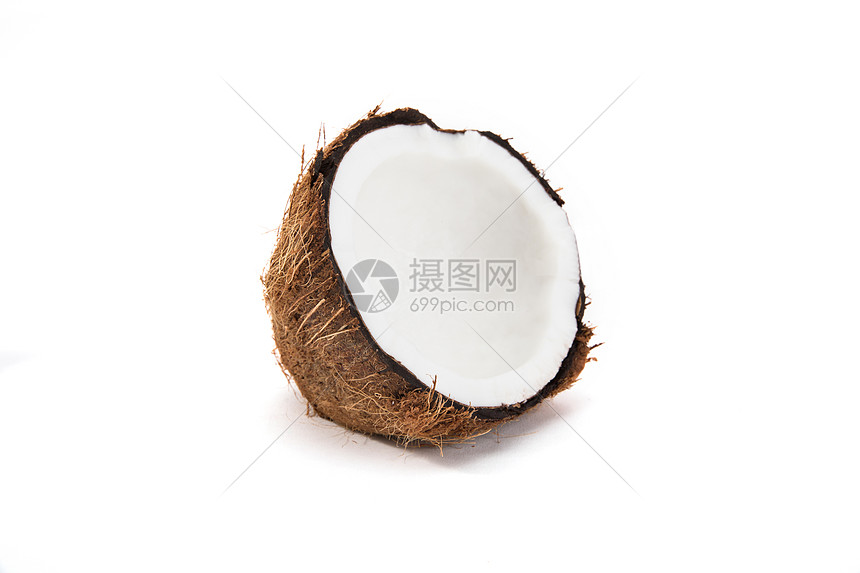 切开的椰子图片