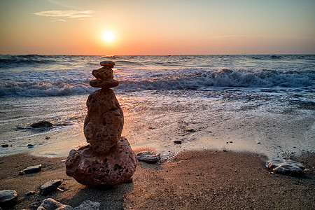 夕阳海水广西北海涠洲岛风光背景