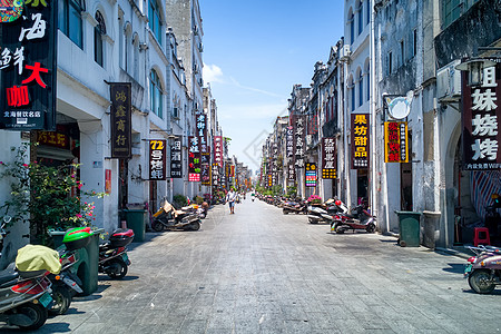 水墨古镇北海老街街景背景