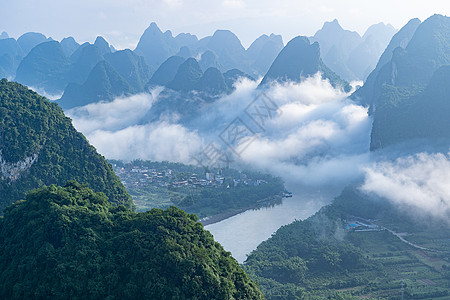 隐村夏天景色高清图片