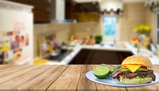 蔬菜三明治厨房背景设计图片