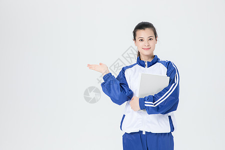 校服女性学生书本学习背景图片