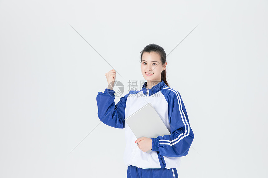 校服女性学生书本学习图片