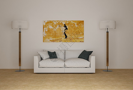 沙发挂画组合背景图片