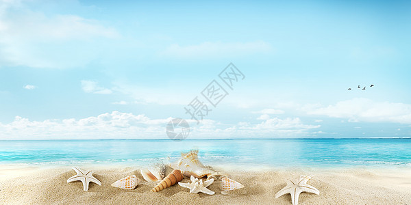 夏天沙滩背景图片