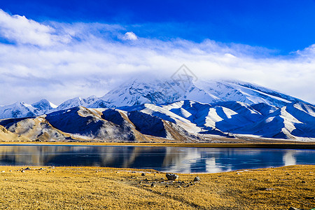 西部新疆喀什帕米尔高原自然风光背景