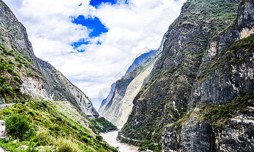 云南香格里拉虎跳峡风光背景图片