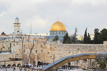 以色列耶路撒冷圆顶清真寺背景