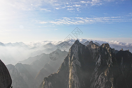 陕西西安西岳华山云海背景图片