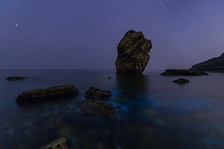 大黑石荧光海滩大连大黑石荧光海背景