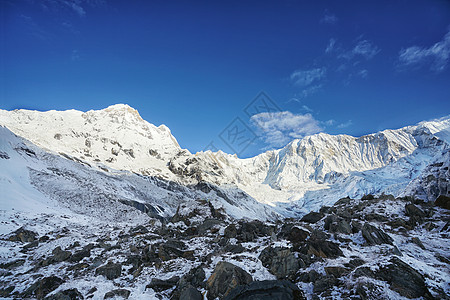 路线abc雪山尼泊尔ABC大本营安娜普尔纳大本营背景