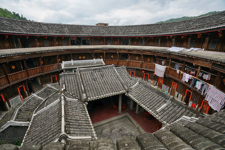 福建永定土楼细节图图片