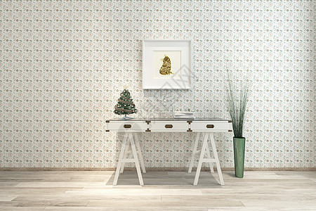 北欧圣诞装饰风格室内家居	图片