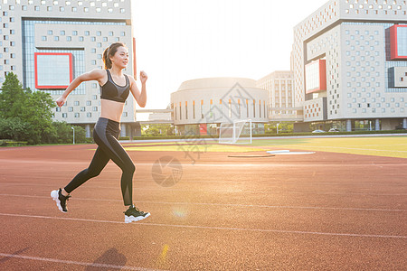 女孩跑步减肥户外运动跑步背景