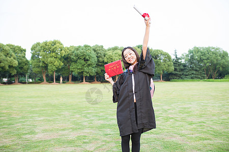 校园女生大学毕业生欢呼毕业背景