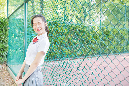 校园小清新少女女生写真背景图片