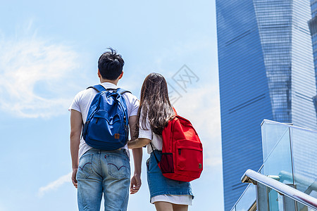 男女内裤情侣旅游上海背景