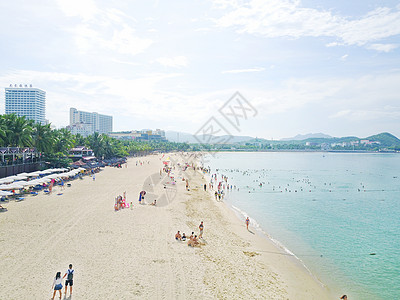 脚印户外海南三亚大东海浴场沙滩背景