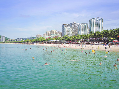 沙滩浴场海南三亚大东海浴场背景