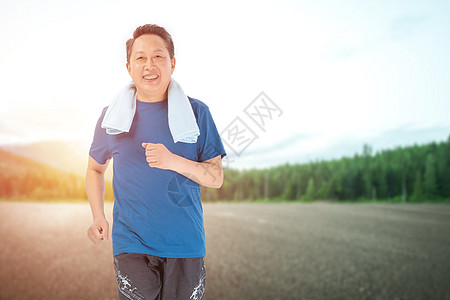 体育锻炼老年人跑步设计图片