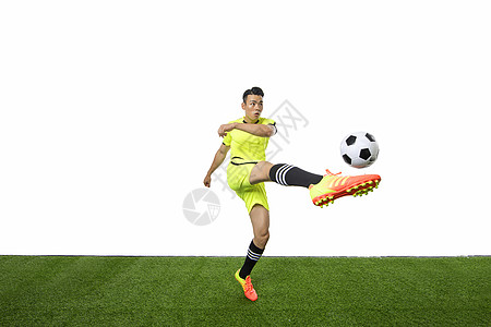 足球动作运动抽射高清图片