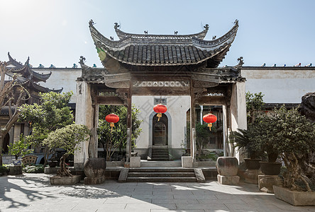 中山大学牌坊安徽歙县徽商大宅院景区建筑背景