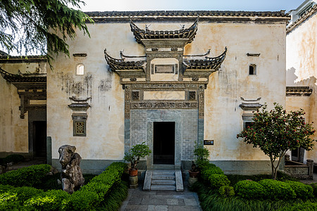 高墙建筑安徽歙县徽商大宅院景区建筑背景