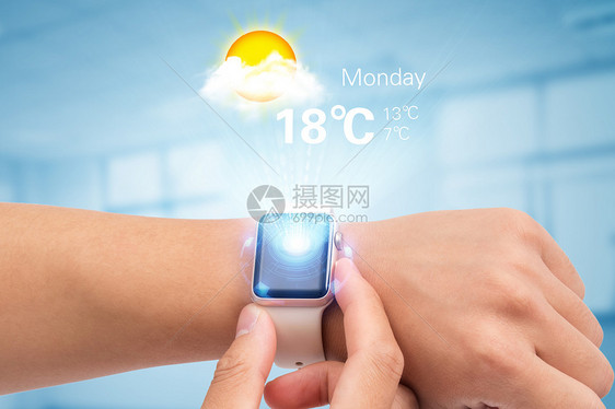 手表上的智能天气预报图片