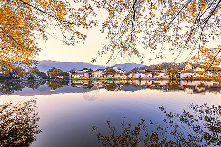 皖南秋色秋至宏村背景