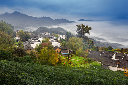 安徽云端古村背景图片