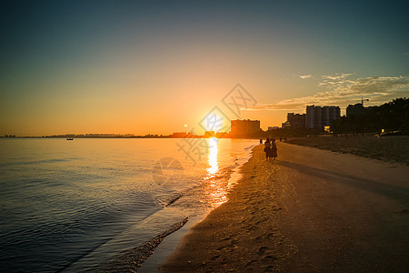 沙滩日落海南海边风景背景