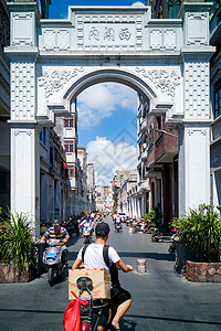 海口骑楼老街海口老街背景