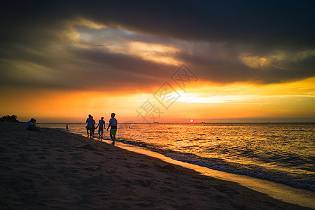 海南美景海南日落黄昏海滩美景背景