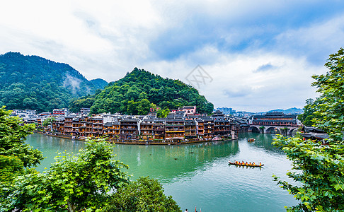 巴厘岛夜景凤凰古城背景