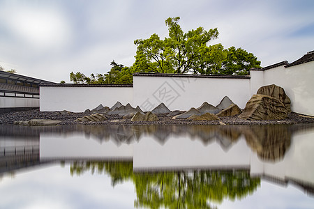 仿苏州园林苏州博物馆背景