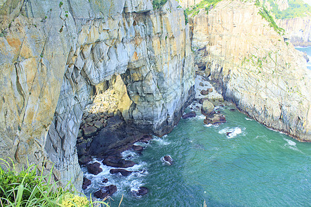 象山景区浙江象山渔山岛地狱之门背景