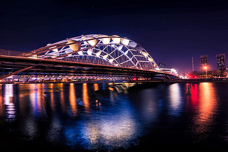 天津海河夜景高清图片