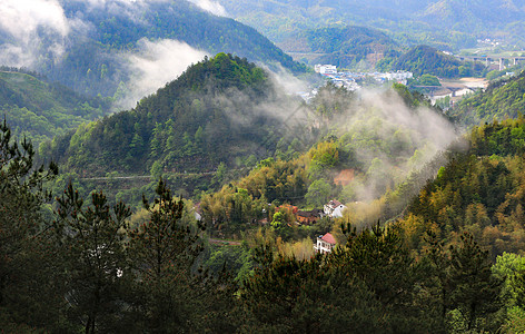 天柱山云山雾绕背景