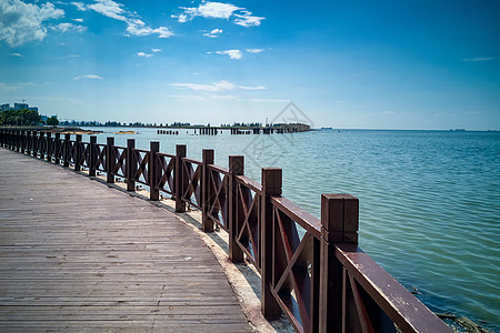 海景露台海南海边栈桥背景